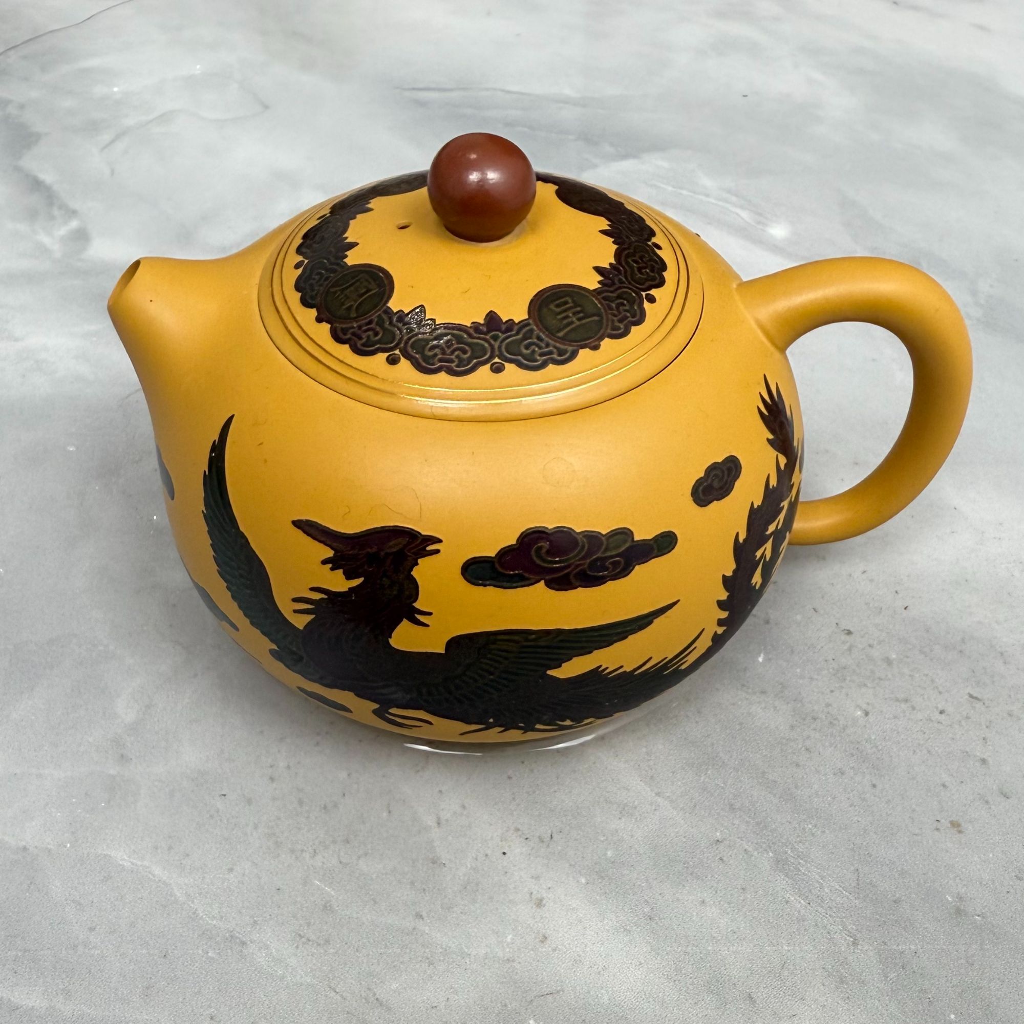 正宗黄段泥短嘴西施金丝走线工艺茶具G1