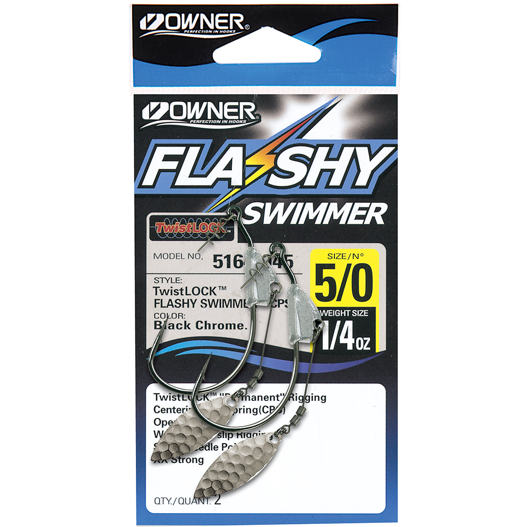 日本欧纳 OWNER 5164 配重防脱带铅曲柄钩 带旋转亮片钩锋利鱼钩