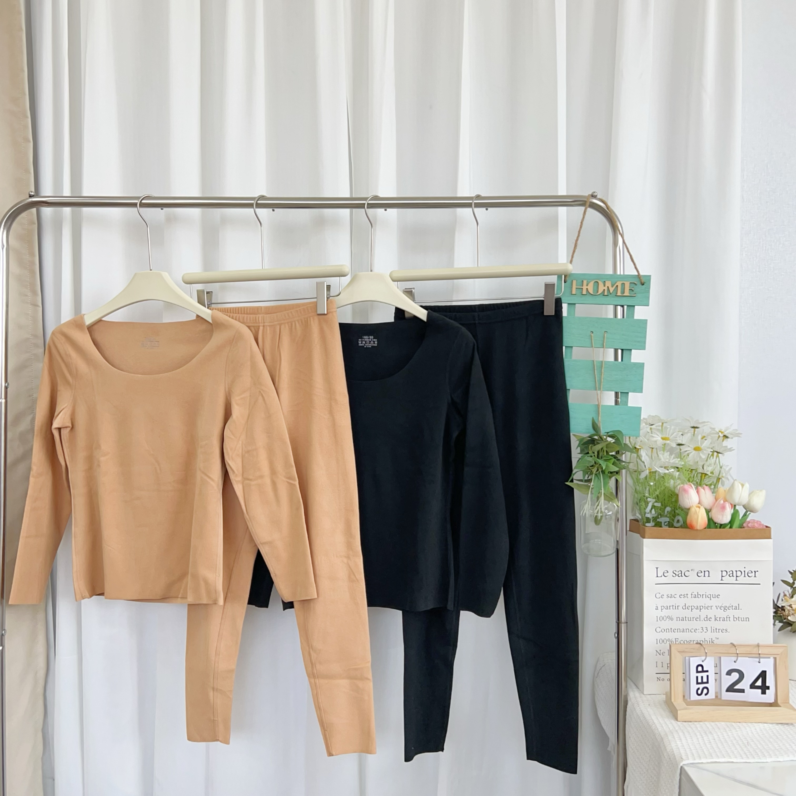 女士秋冬暖绒阳离子无痕随心裁发热内衣套装 160