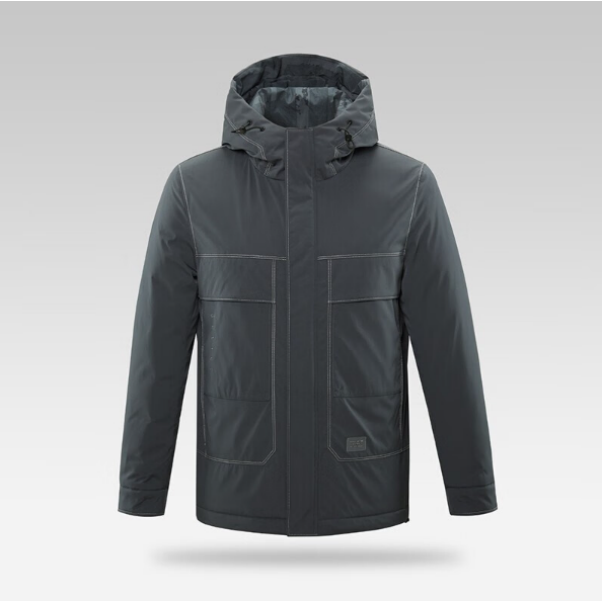 H男士时尚明线装饰保暖羽绒服外套  蓝灰色138