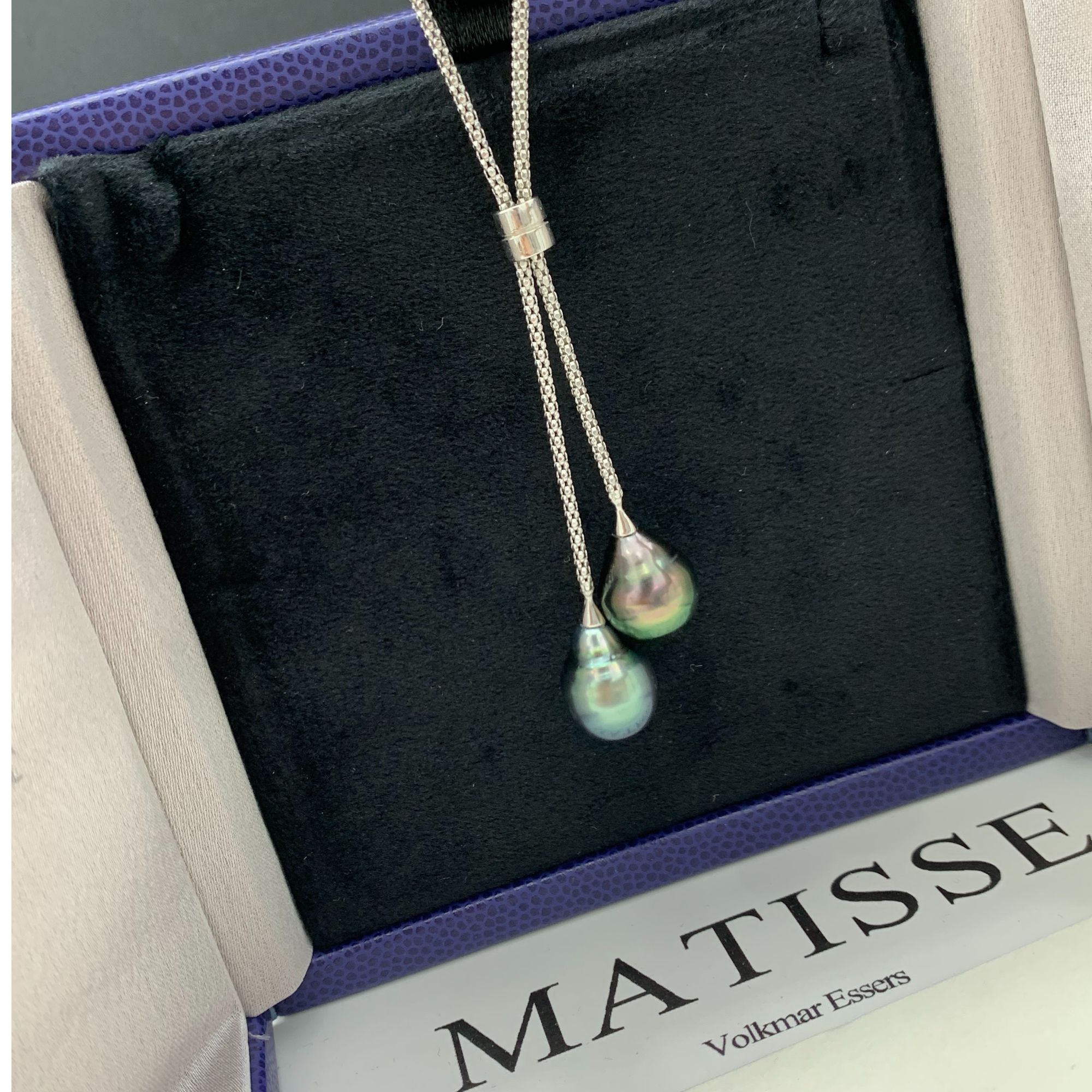 天然海水珍珠大溪地  百搭鱼骨双珠链炫彩螺纹吊坠（多样性发一）