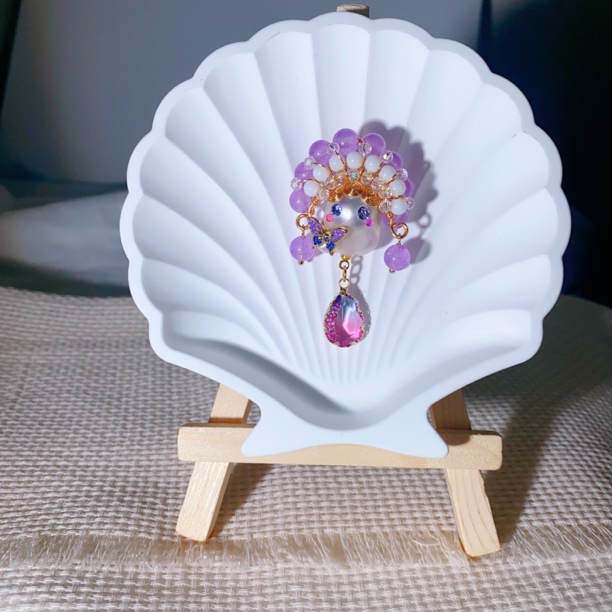 铜合成锆石吊坠 巴洛克小怪兽时尚仙女气质轻奢手工项坠吊坠百搭