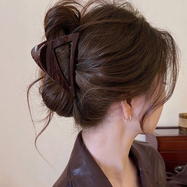 百搭几何图形鲨鱼夹老钱风三角夹发饰气质洋气头饰立体几何韩版