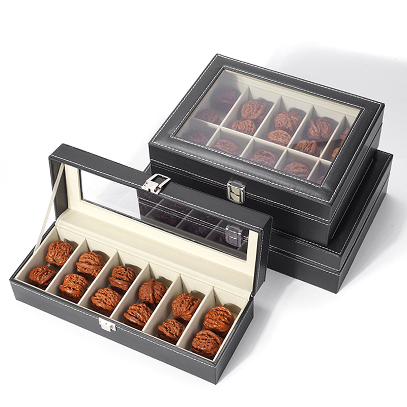 首饰盒/箱 文玩收纳盒带盖玻璃收纳箱核桃手串盒项链手链首饰盒