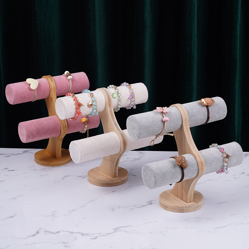 首饰展示架 时尚简约竹木手镯展示架饰品手表手链收纳架珠宝手串