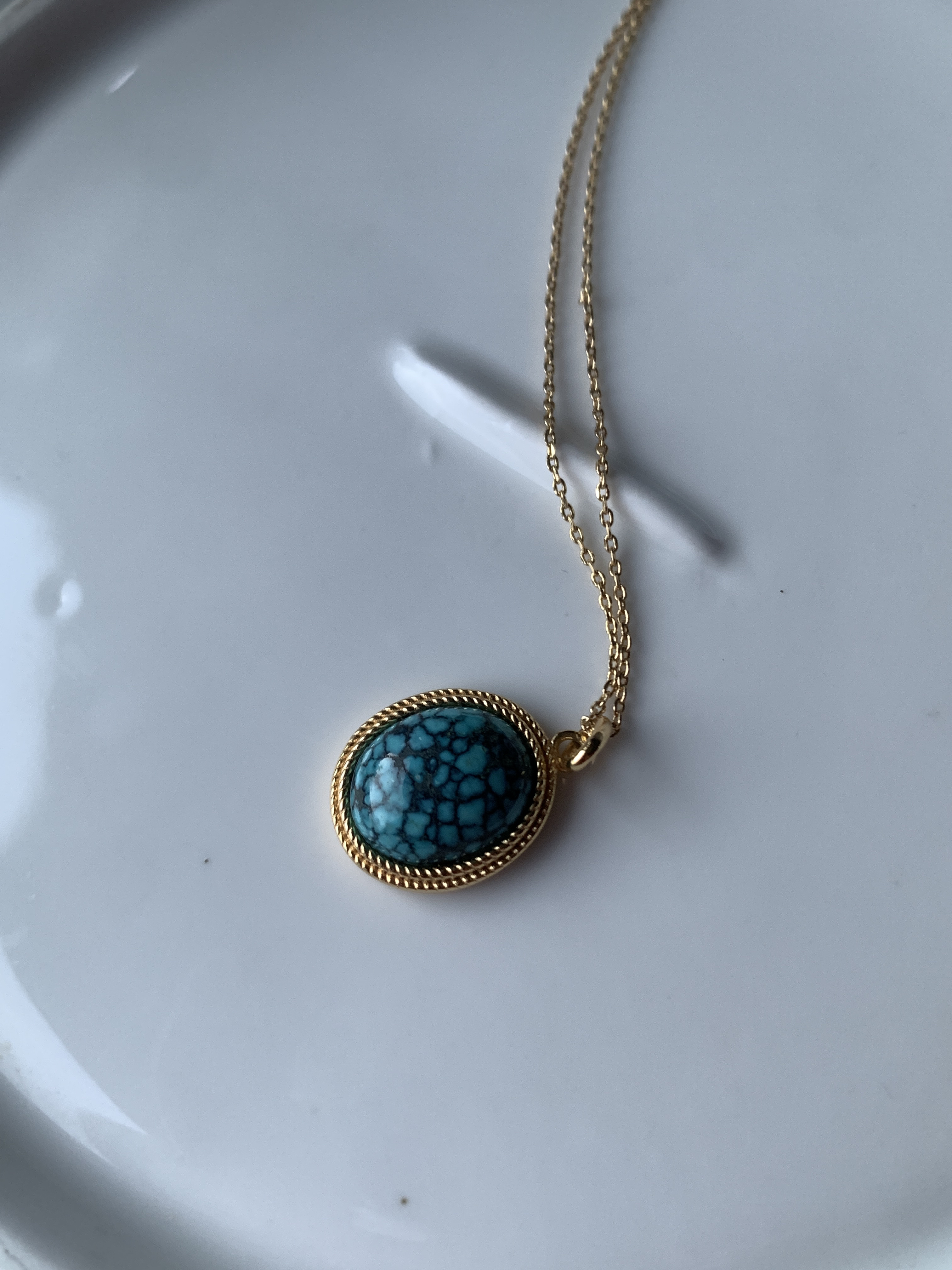 湖北十堰天然原矿绿松石乌蓝花吊坠