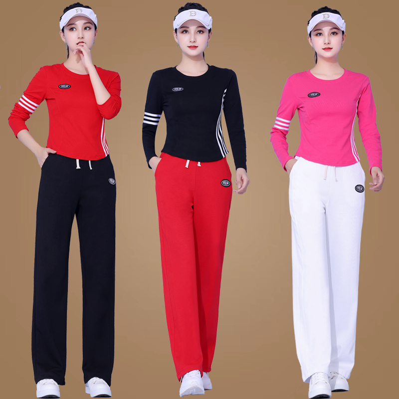 广场舞服装女春季新款跳舞舞蹈服健身跳操运动休闲服时尚显瘦女士