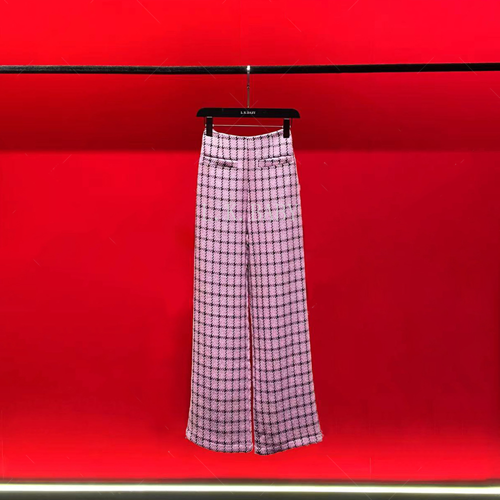 【L.K.BABY】名媛格调B  高定撞色3D格纹裤时尚设计师