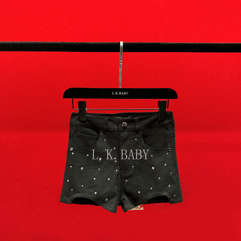 【L.K.BABY】魅力四射A     重工sexy高温烫钻夏季牛仔短裤潮流