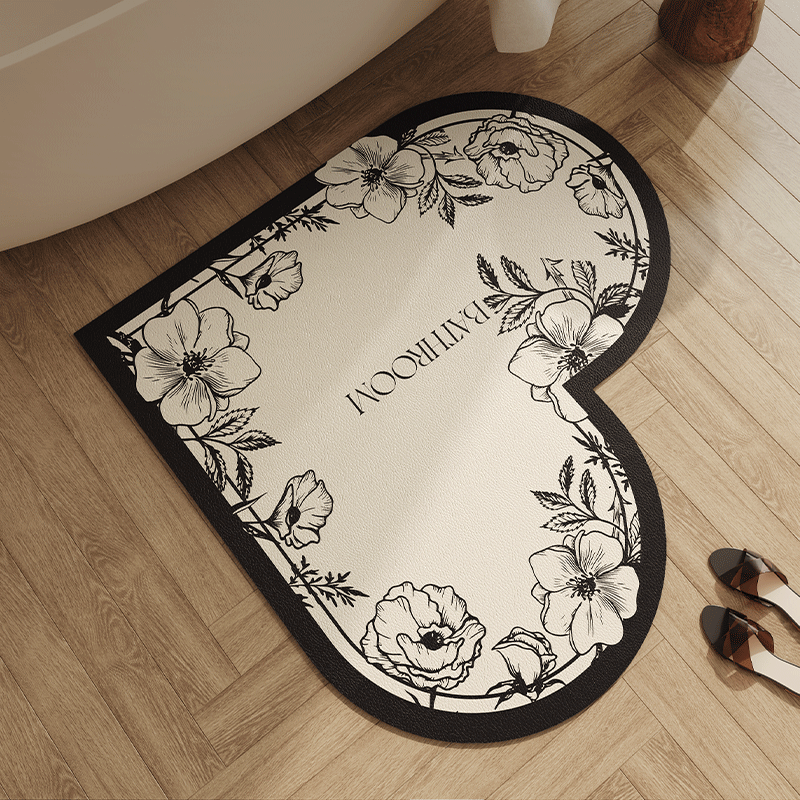 法式高级感浴室地垫硅藻泥吸水软垫卫生间厕所门口洗手台防滑脚垫