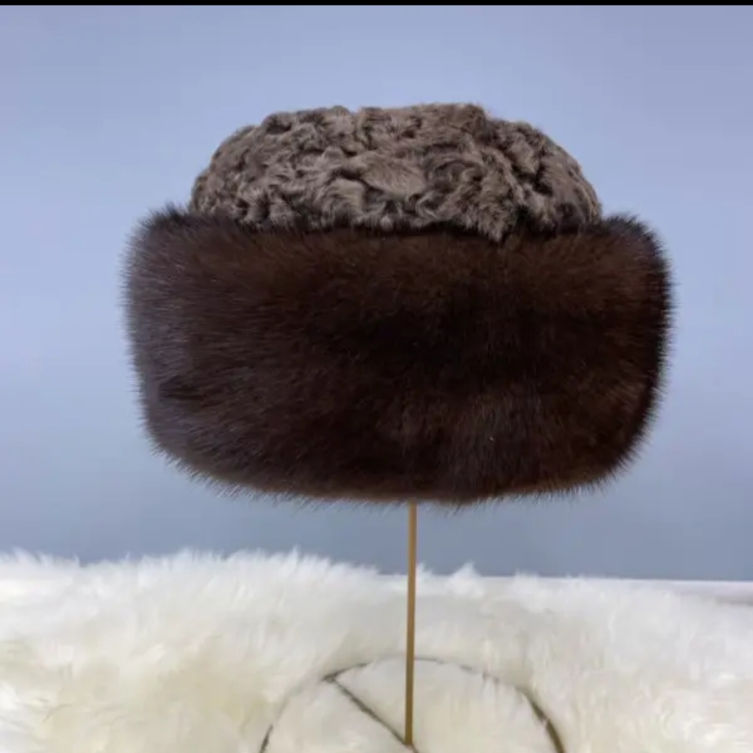 冬季男士新款卡拉库羊羔地主帽 休闲时尚户外防寒保暖法式地主帽