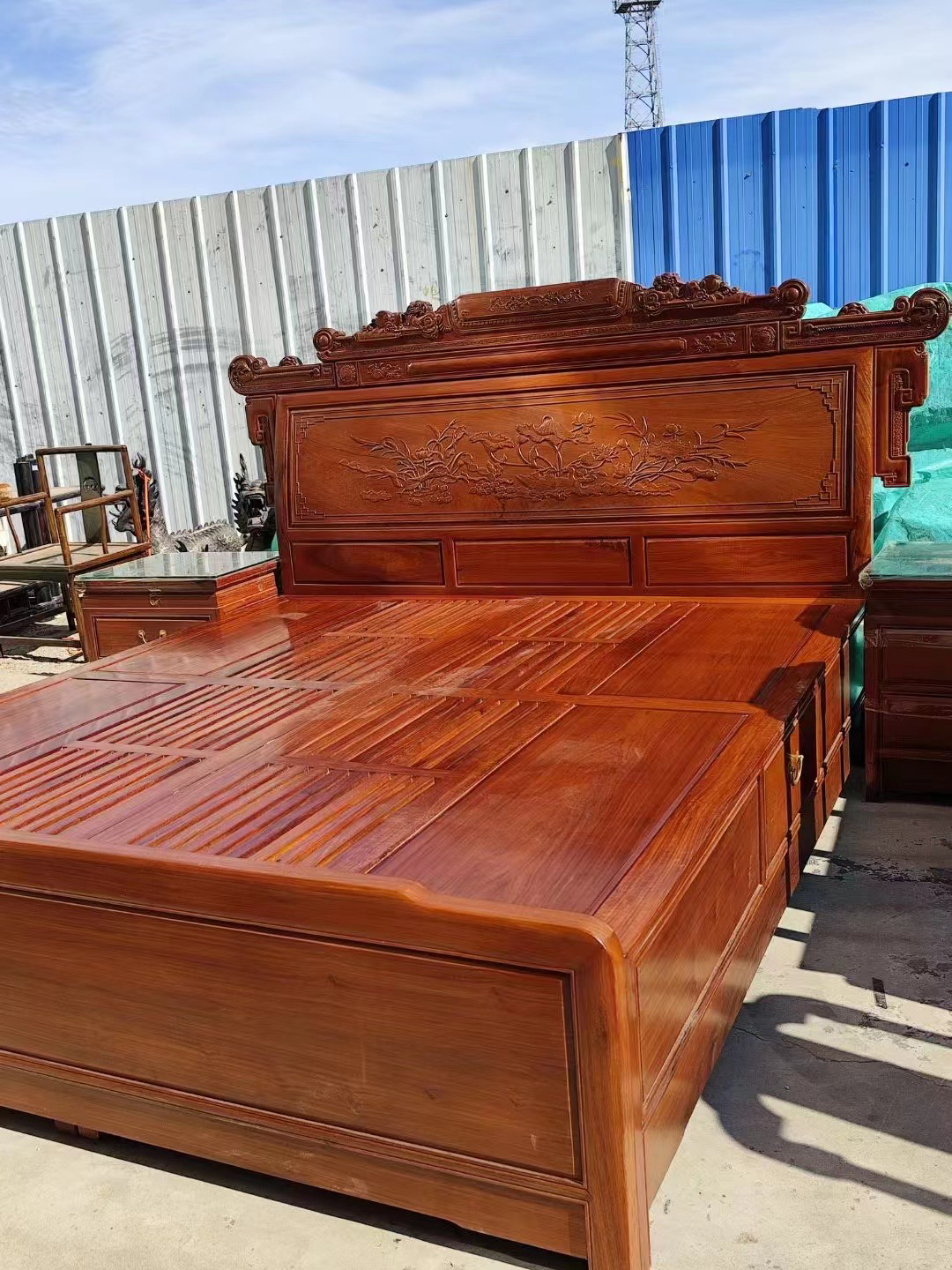 精品缅花大果紫檀1.8*2米大床 