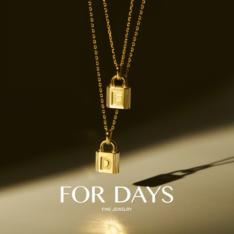 FOR DAYS 坠链均925银 26个字母英文吊坠项链