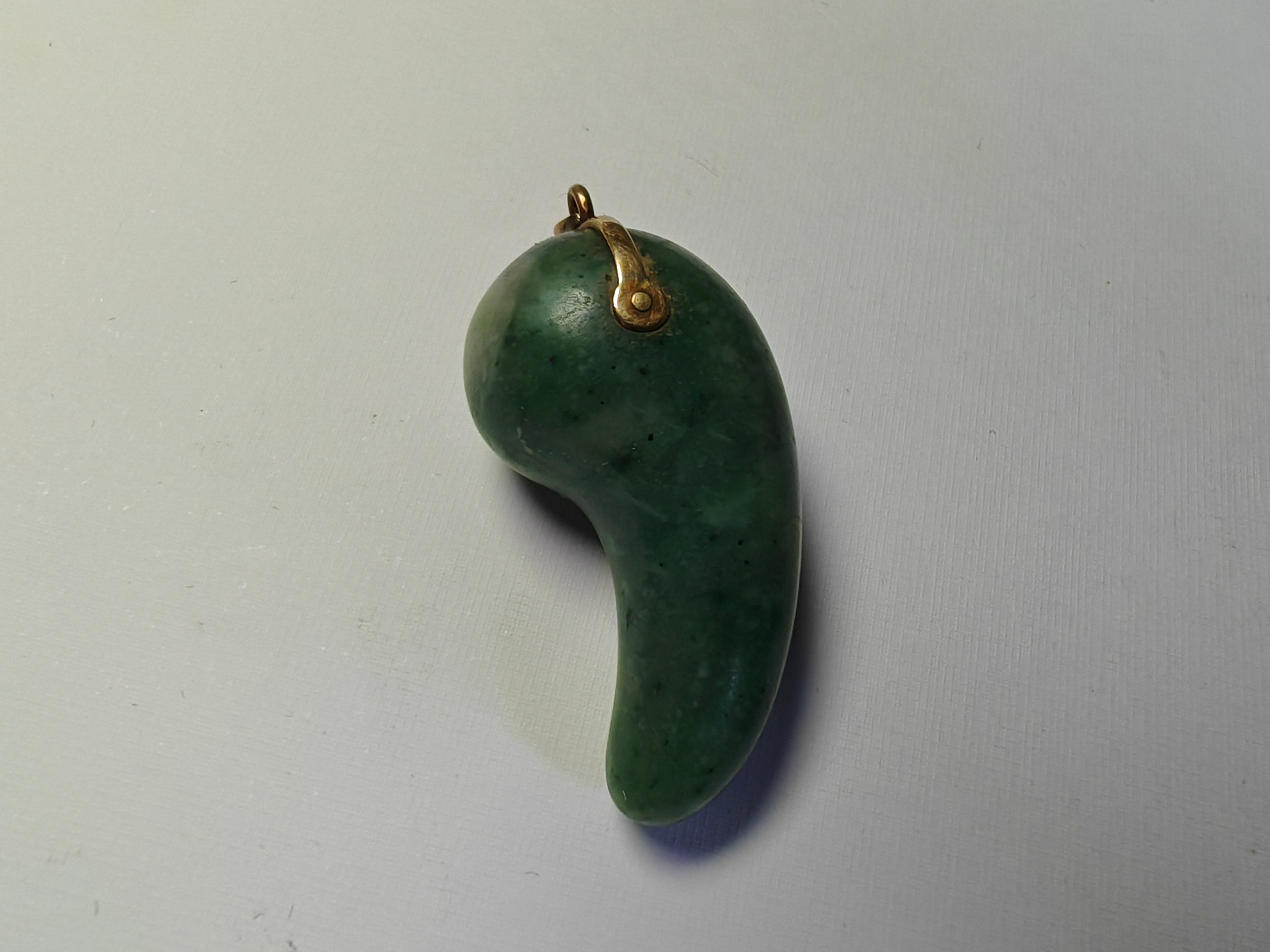 黄铜仿水晶吊坠 中古回流勾玉18k吊坠有k18打标