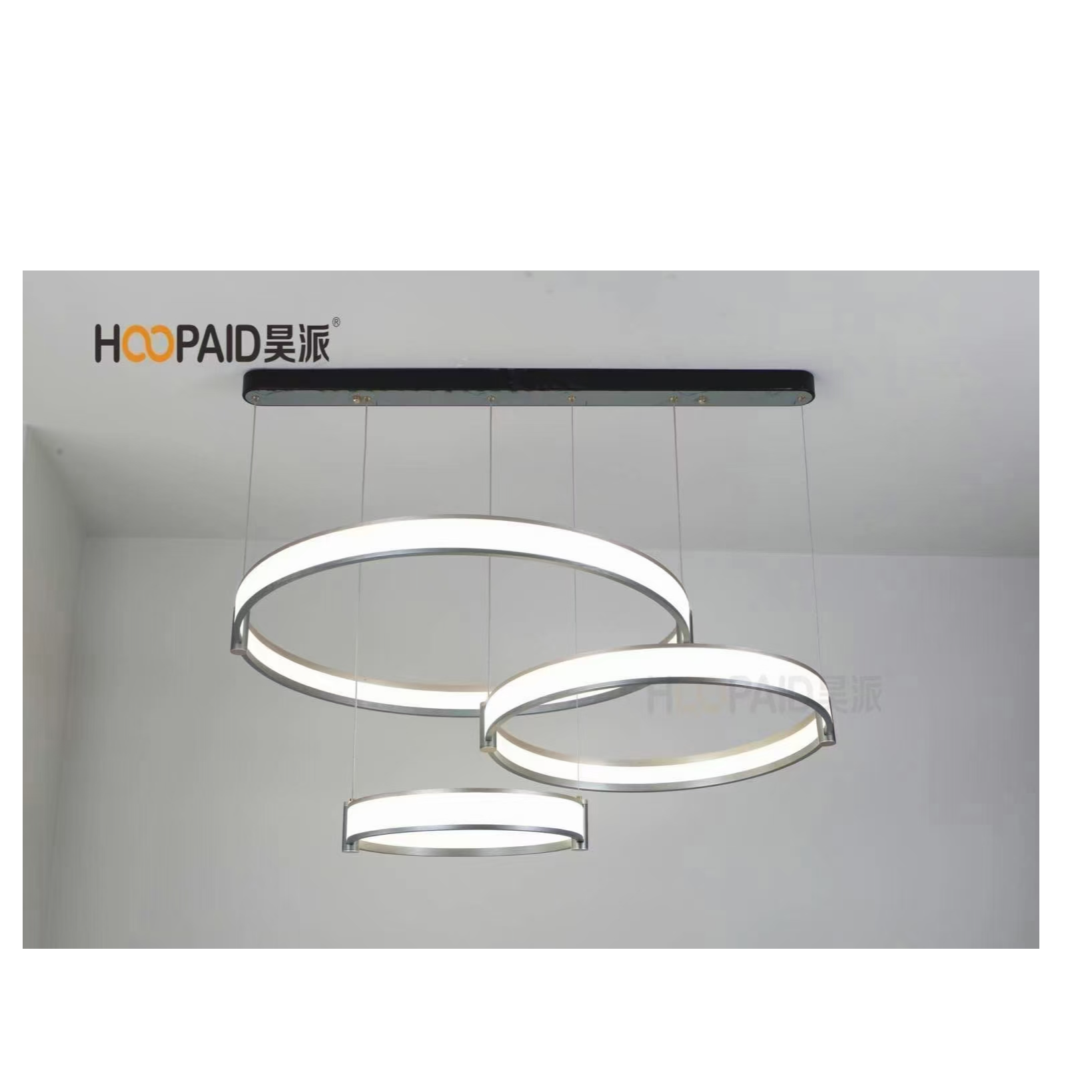 现代极简铝材圈圈4色变光天猫精灵