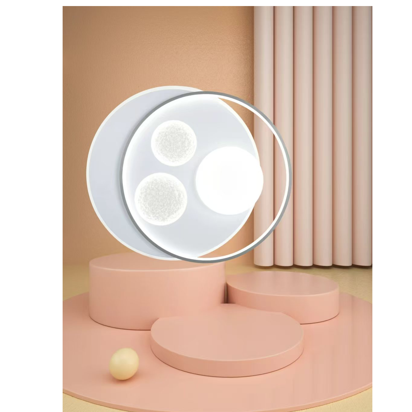 现代简约极简风高亮卧室灯三色变光防尘创意