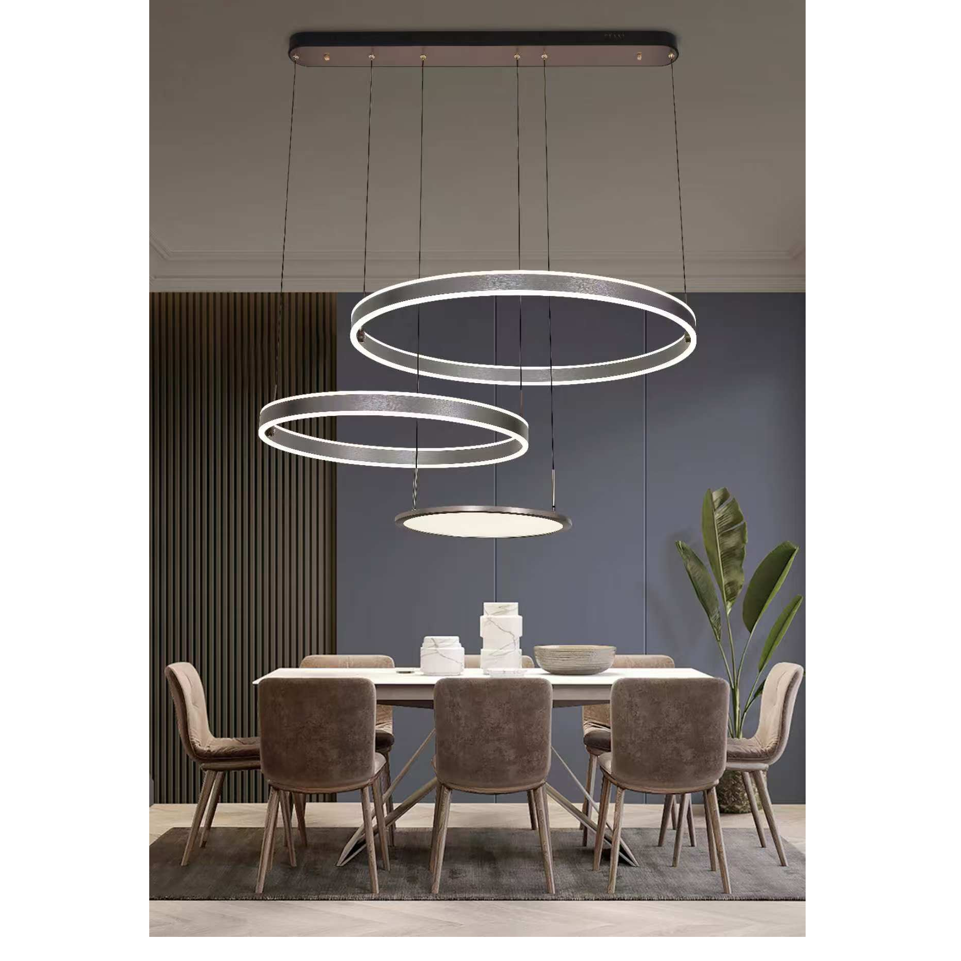 现代简约铝材拉丝全光谱圈圈天猫精灵4色变光