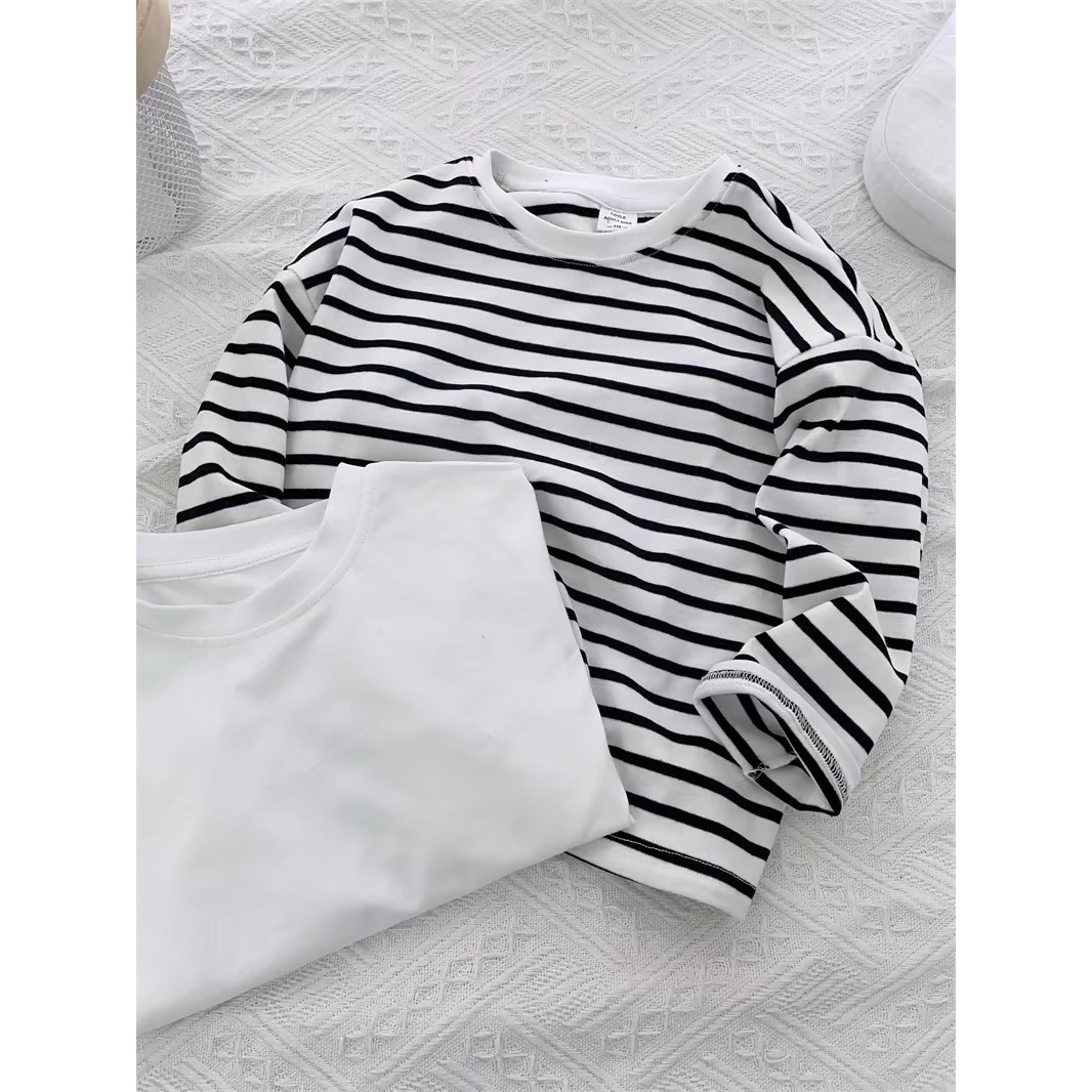 儿童春秋款长袖亲子条纹百搭长袖 110-170码