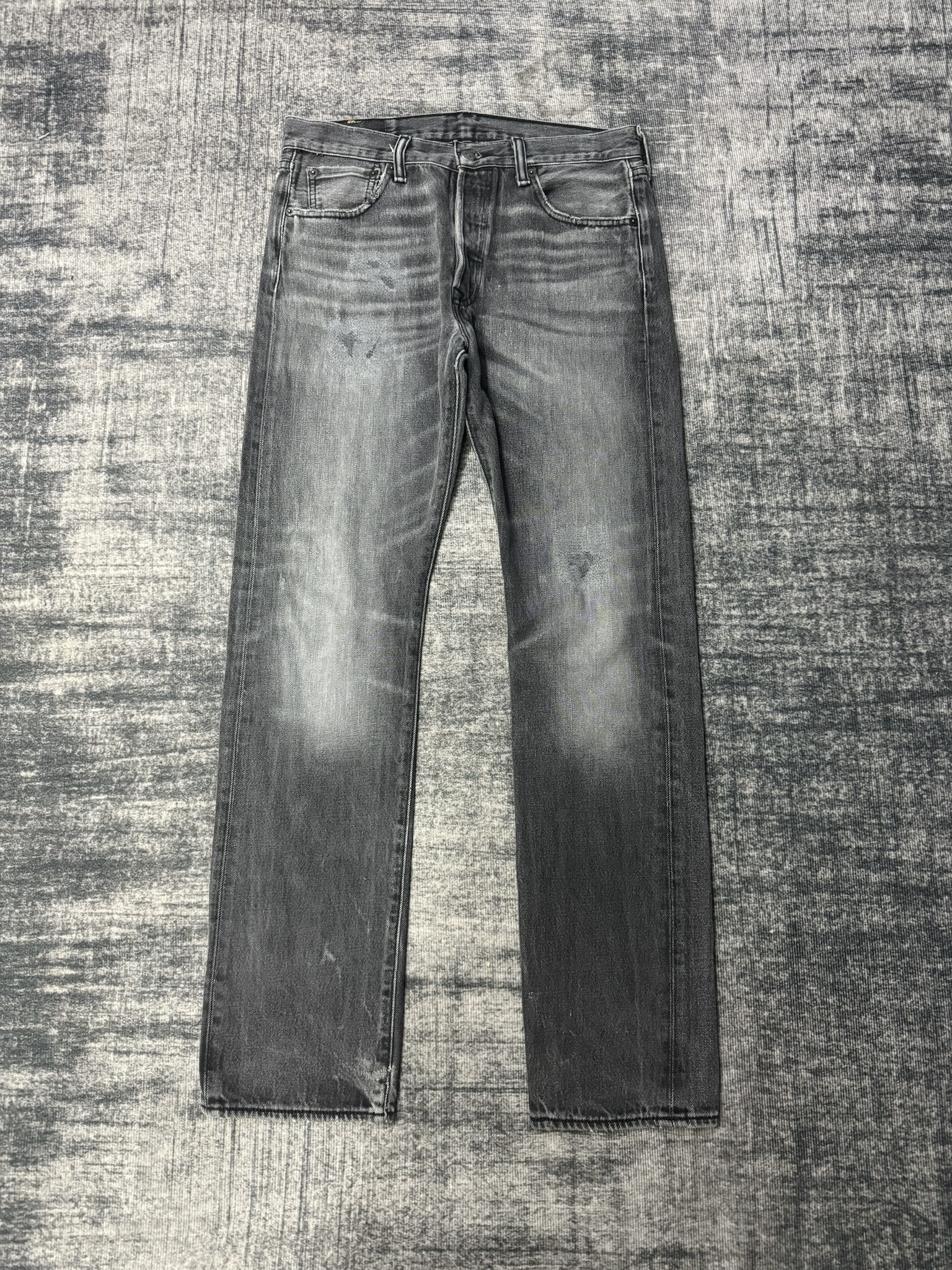 VintageLevis501水洗复古直筒男士黑色牛仔裤 W78/L106 (3013)