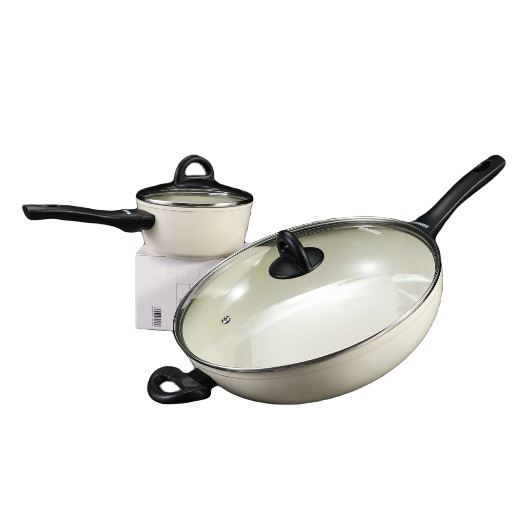 SHOOFAIR家用不沾炒锅32cm送16cm奶锅