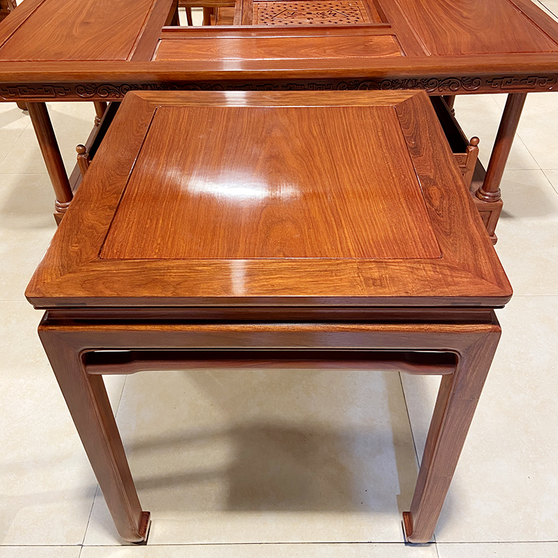 缅甸花梨大果紫檀红木新中式八仙桌餐桌四方桌吃饭桌棋牌桌