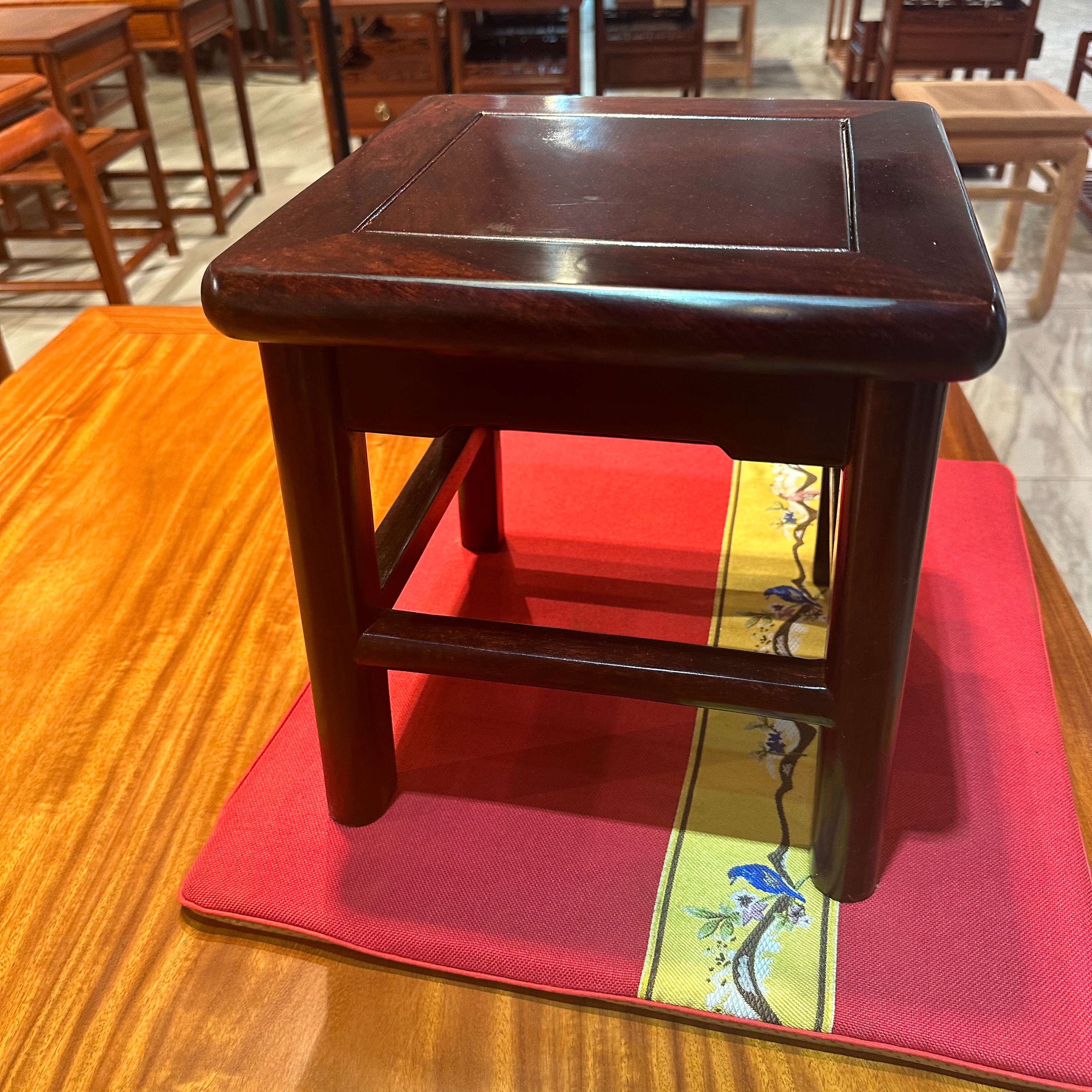 缅甸花梨大果紫檀明式款富贵凳红木儿童凳换鞋凳