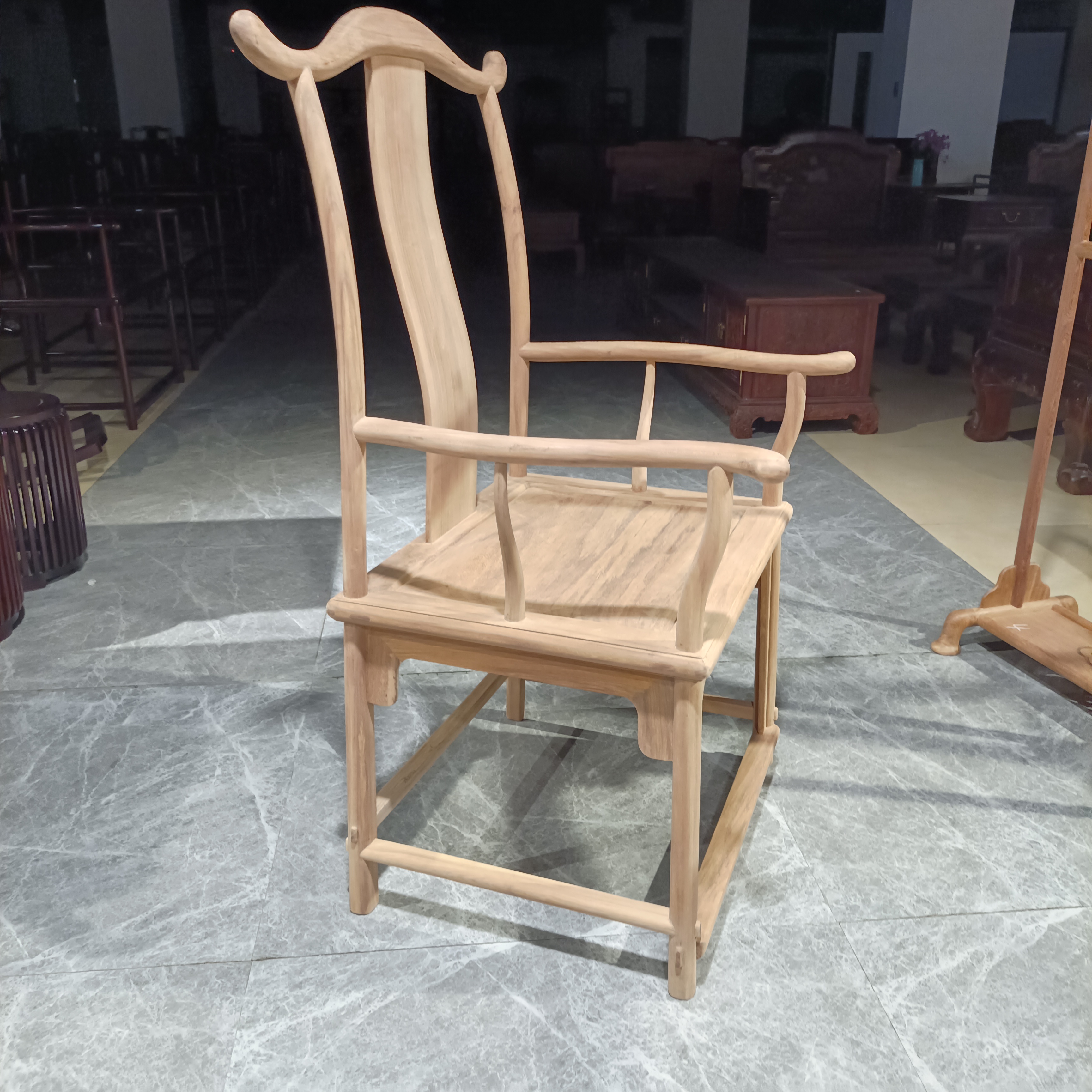 刺猬紫檀北官帽椅全红木中式靠背椅子办公椅主人椅书椅