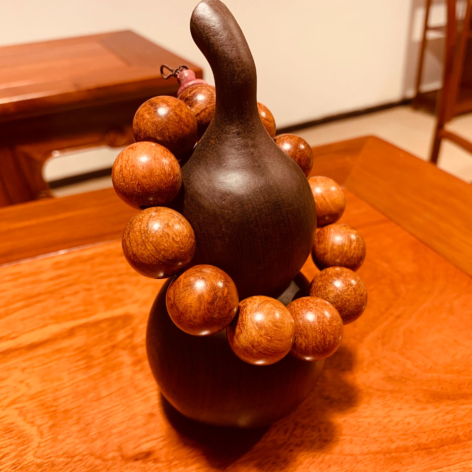 缅甸花梨大果紫檀佛珠手串男女款文玩手持