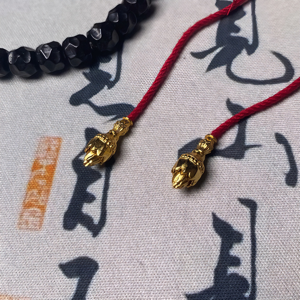925银银制品 【弟子珠】6mm925银电镀保色莲花三合一弟子珠文玩配饰