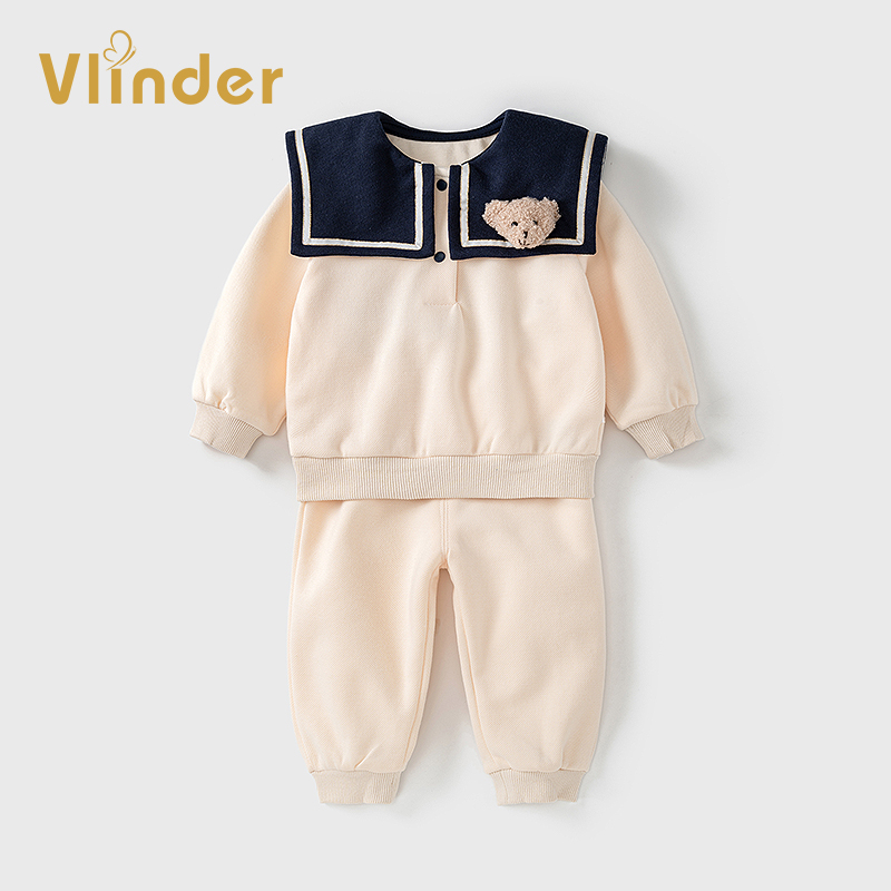 男女童翻领婴幼儿宝宝卫衣洋气春秋装童装儿童时尚婴幼儿两件套