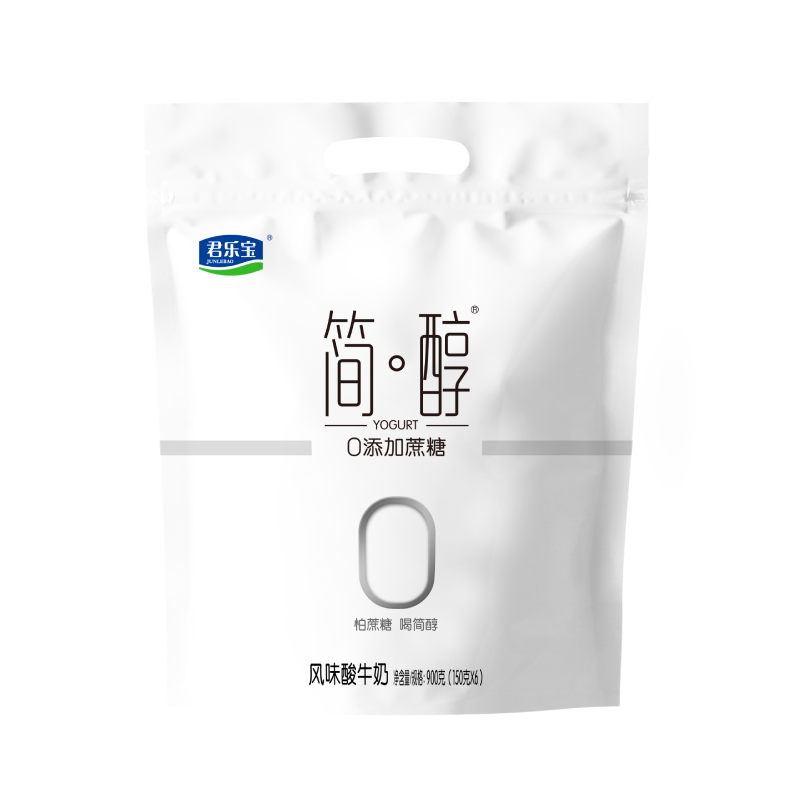 君乐宝简醇0添加蔗糖风味酸牛奶150g*6/包