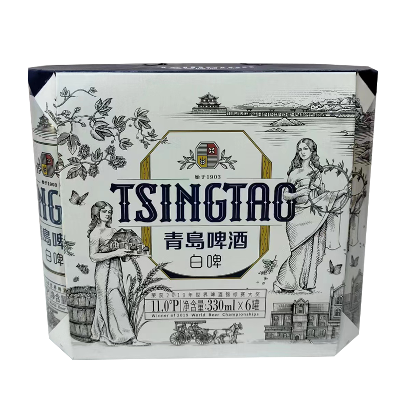 青岛啤酒白啤11度 330ml*6罐/组