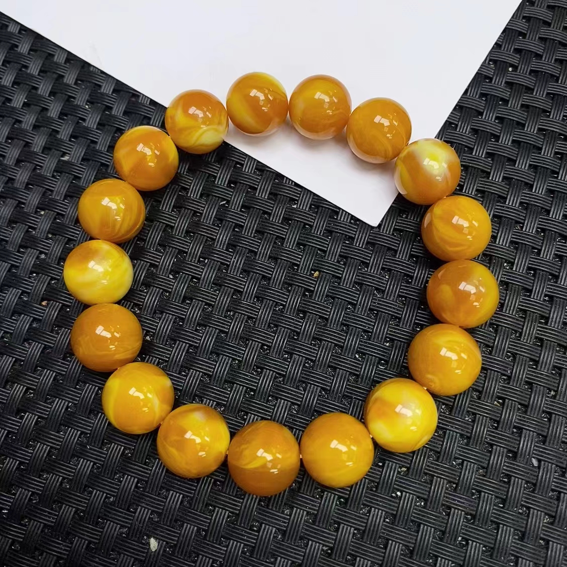 [石矿]A336老黄密手链12M设计轻奢时尚手链手串