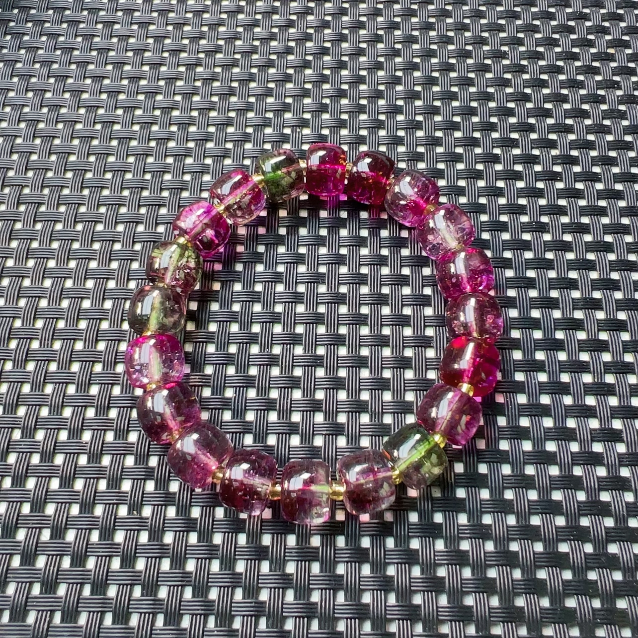 [石矿]A1011紫红桶珠手链10M