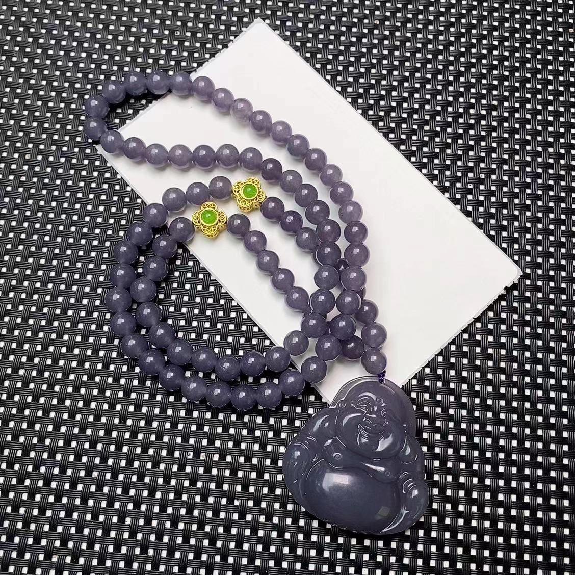 [石矿]A914烟紫佛公项链设计轻奢时尚手链手串项链