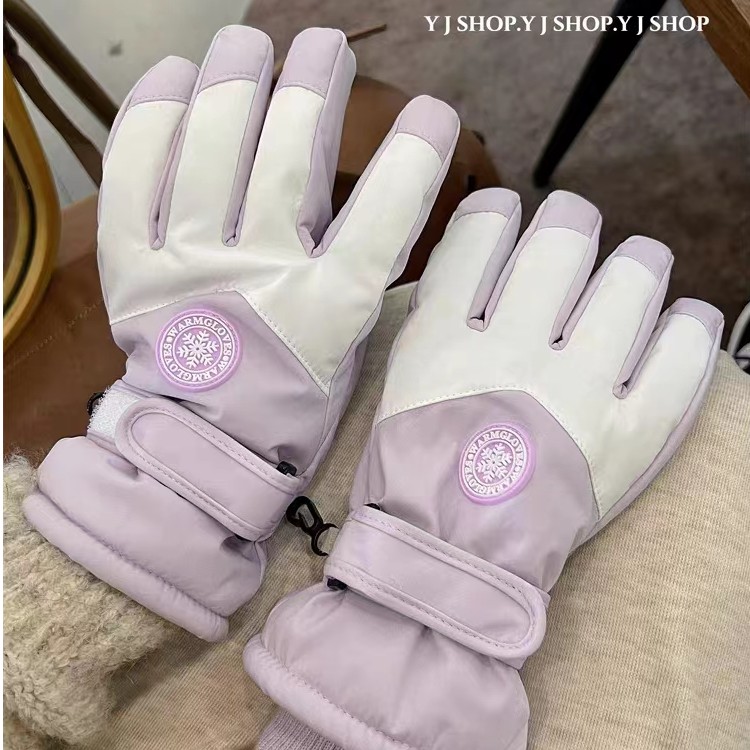 防风防泼水可触屏骑行手套滑雪手套男女冬季户外加绒加厚保暖防寒