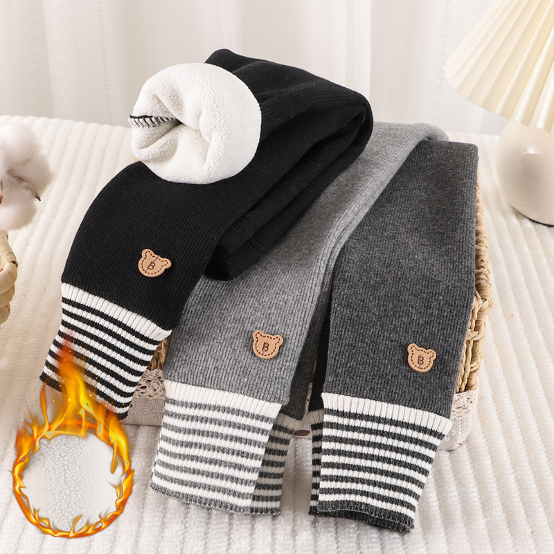 女童冬季打底裤外穿保暖裤子一体加绒加厚弹力裤儿童秋冬女宝裤子