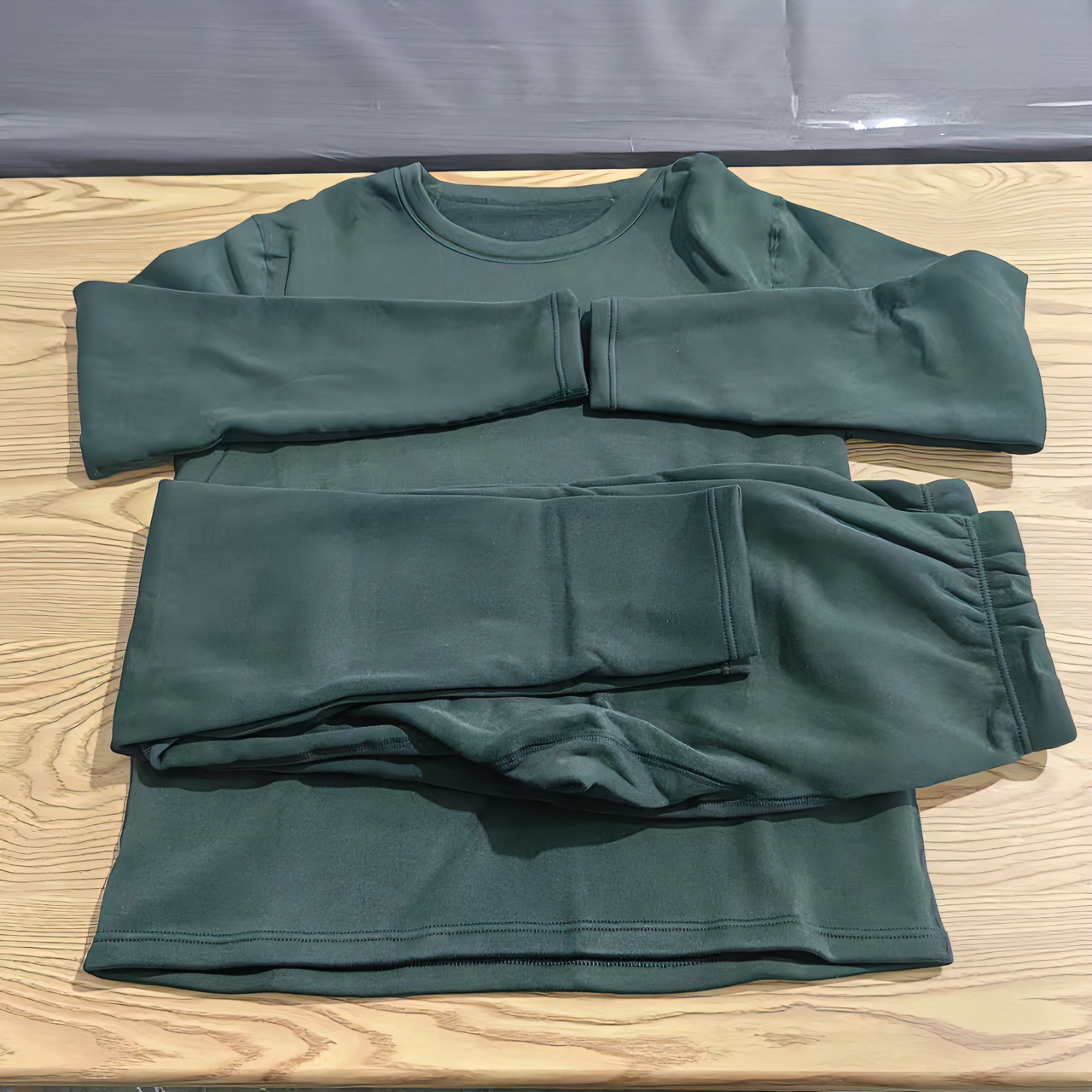 W007 冬天保暖加绒绿色套装