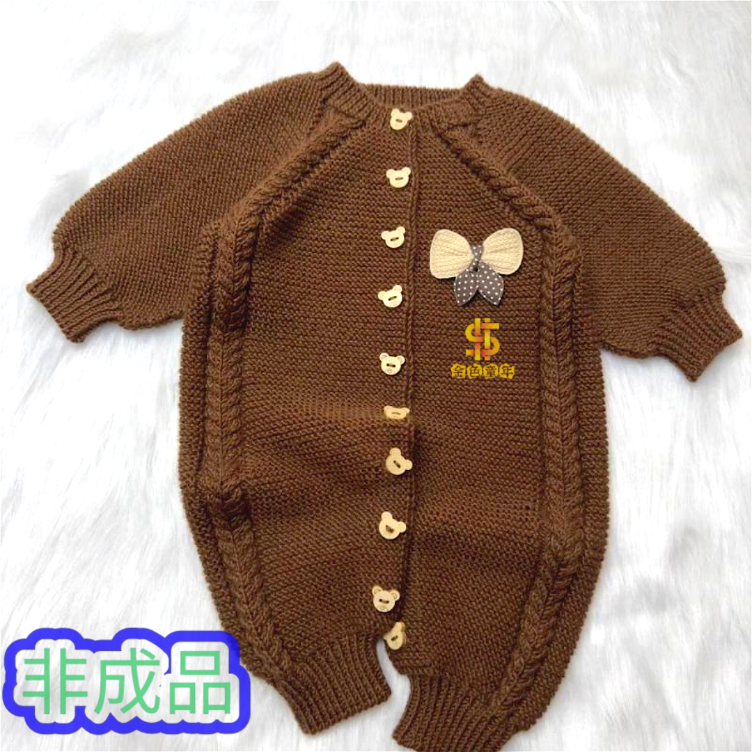 非成品：麦穗爬爬服亲肤柔软婴幼儿毛线手编材料包送工具、视频教程