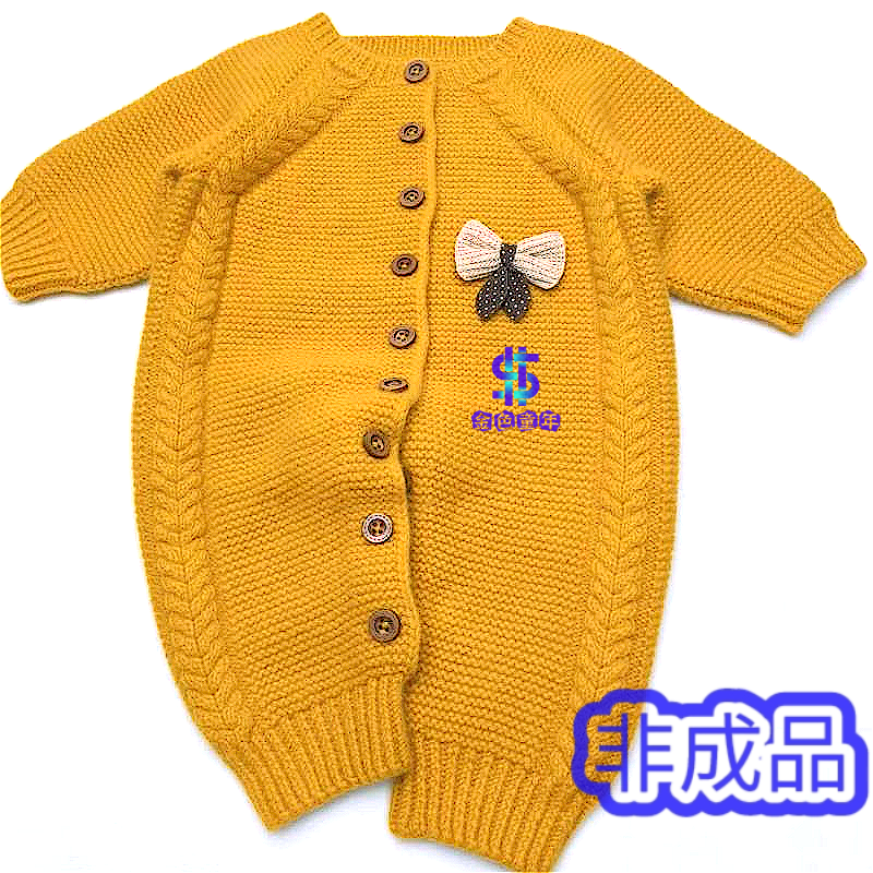 非成品：超萌亲肤柔软婴幼儿毛线爬爬服手编材料包送工具、视频教程