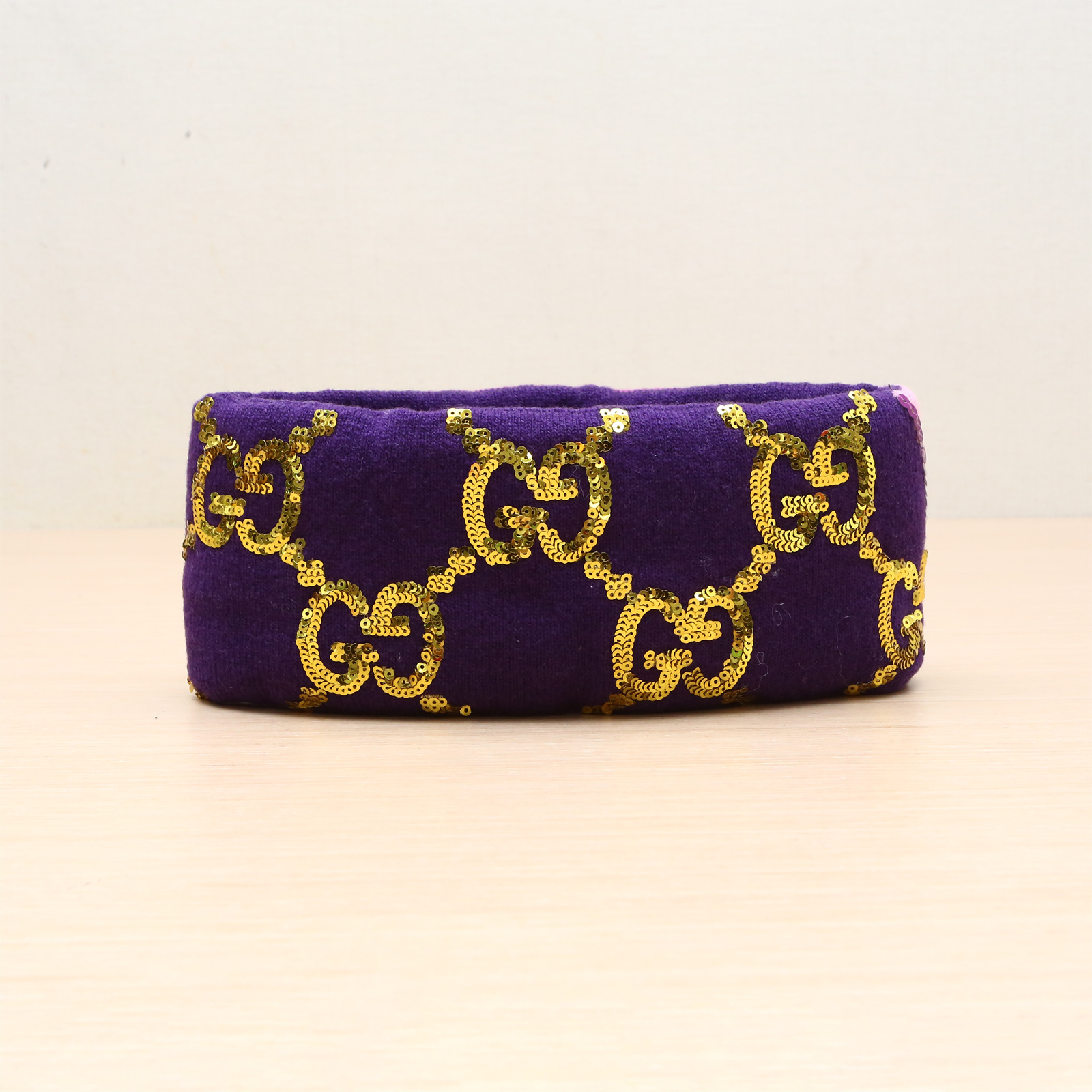 全新未使用  小花汤汤/P204303636/GUCCI GG亮片logo发带