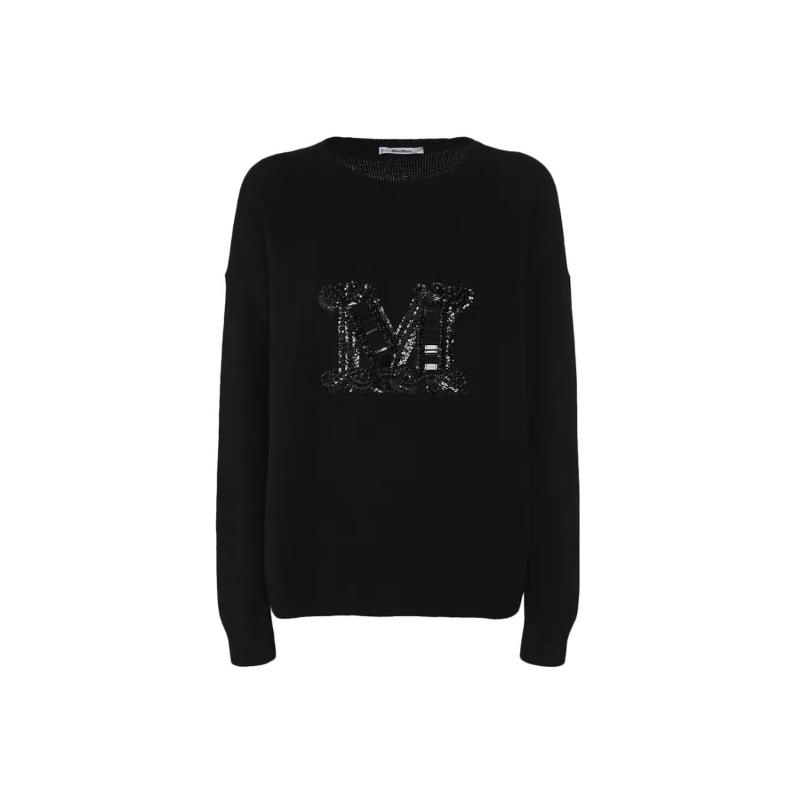 全新未使用  小花 汤汤/TP026530 MaxMara 宽松圆领字母贴花毛衣
