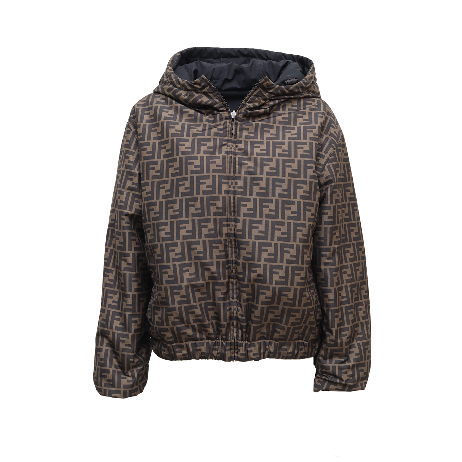 全新未使用  小花汤汤/P204299680/FENDI 两面穿纯色连帽夹克黑色
