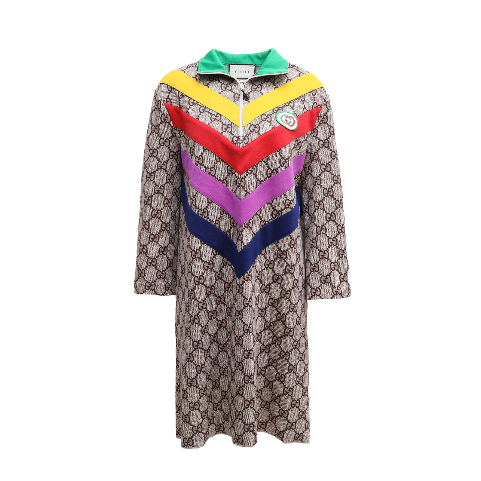 全新未使用  小花汤汤/P204411412/GUCCI 老花 连衣裙 拼色