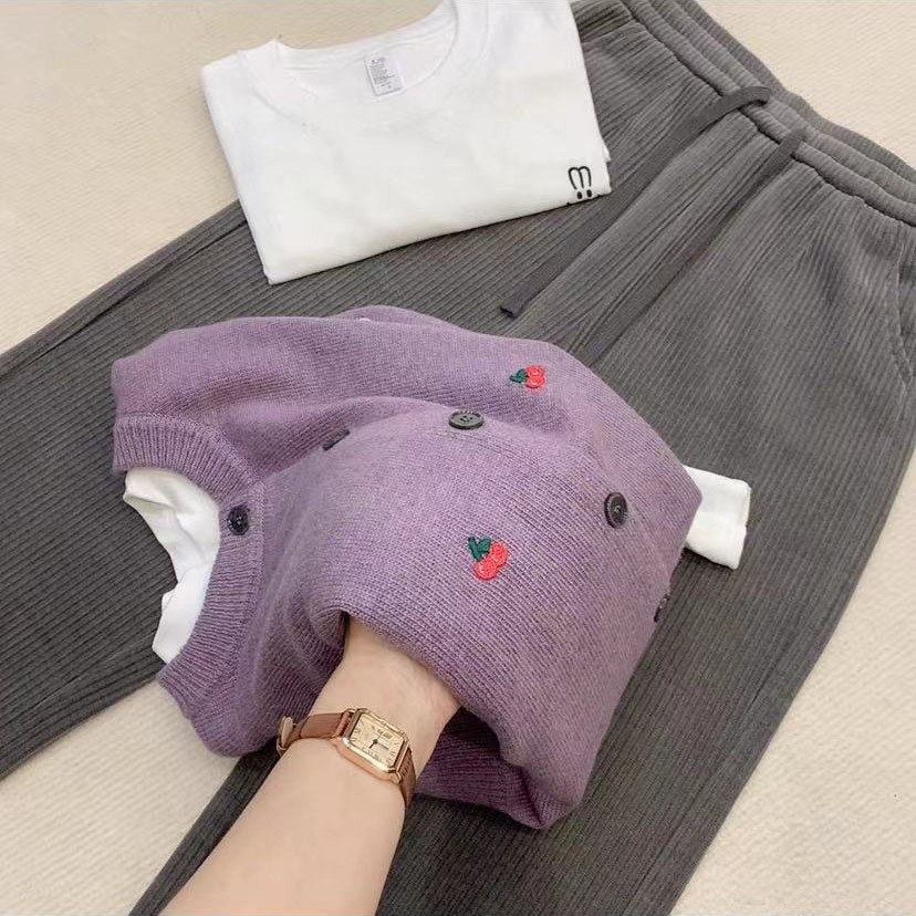 紫色 樱桃 圆领时尚开衫26