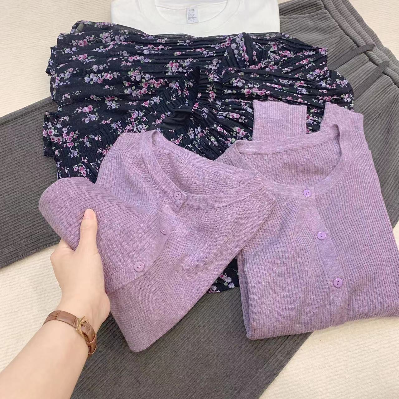 七言家 风信紫软萌萌春款开衫2