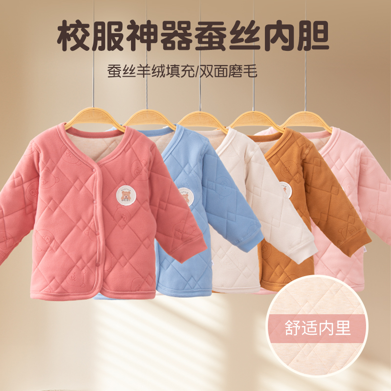 儿童洋气爆款校服神器男女童新款保暖拜年服上衣宝宝冬季加厚外套