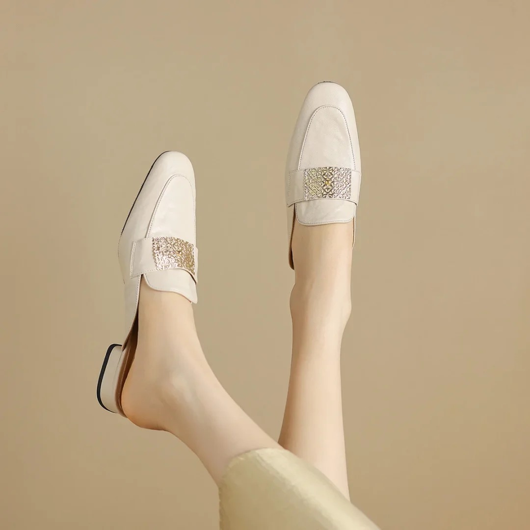 GD圆头气质优雅时装拖鞋显瘦低跟轻便女鞋子简约休闲CK668