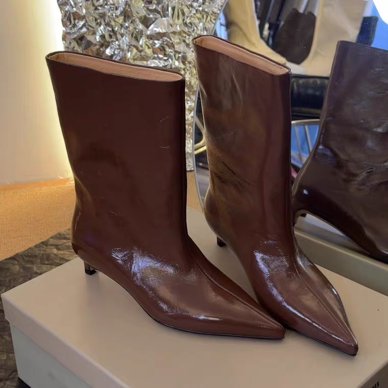 欧美风大牌大筒复古中筒靴CL6385