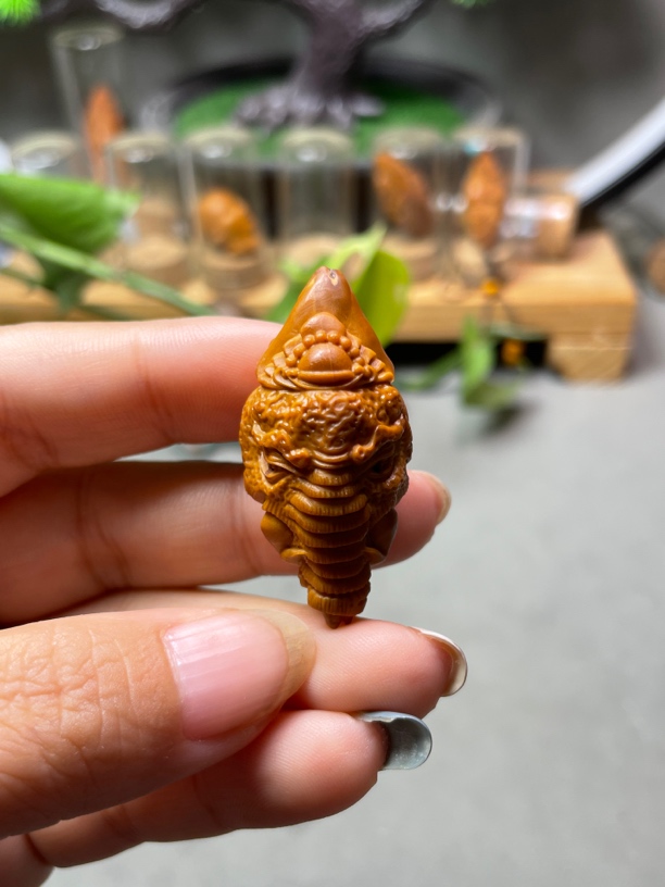橄榄核文玩单子挂件2.0象神单子吉祥如意吊坠